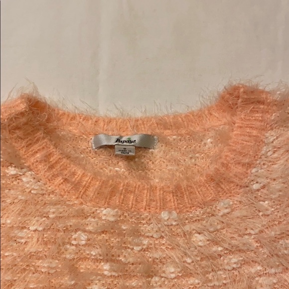 Papaya “Fuzzy” Peach Sweater - Picture 12 of 14